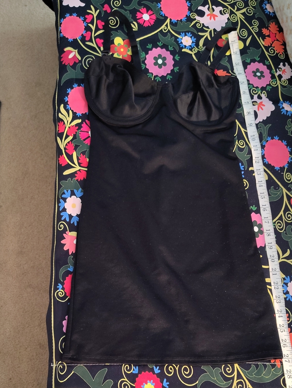 Body Slimmer By Nancy Ganz Black Underwire Shapewear Slip Size 34D